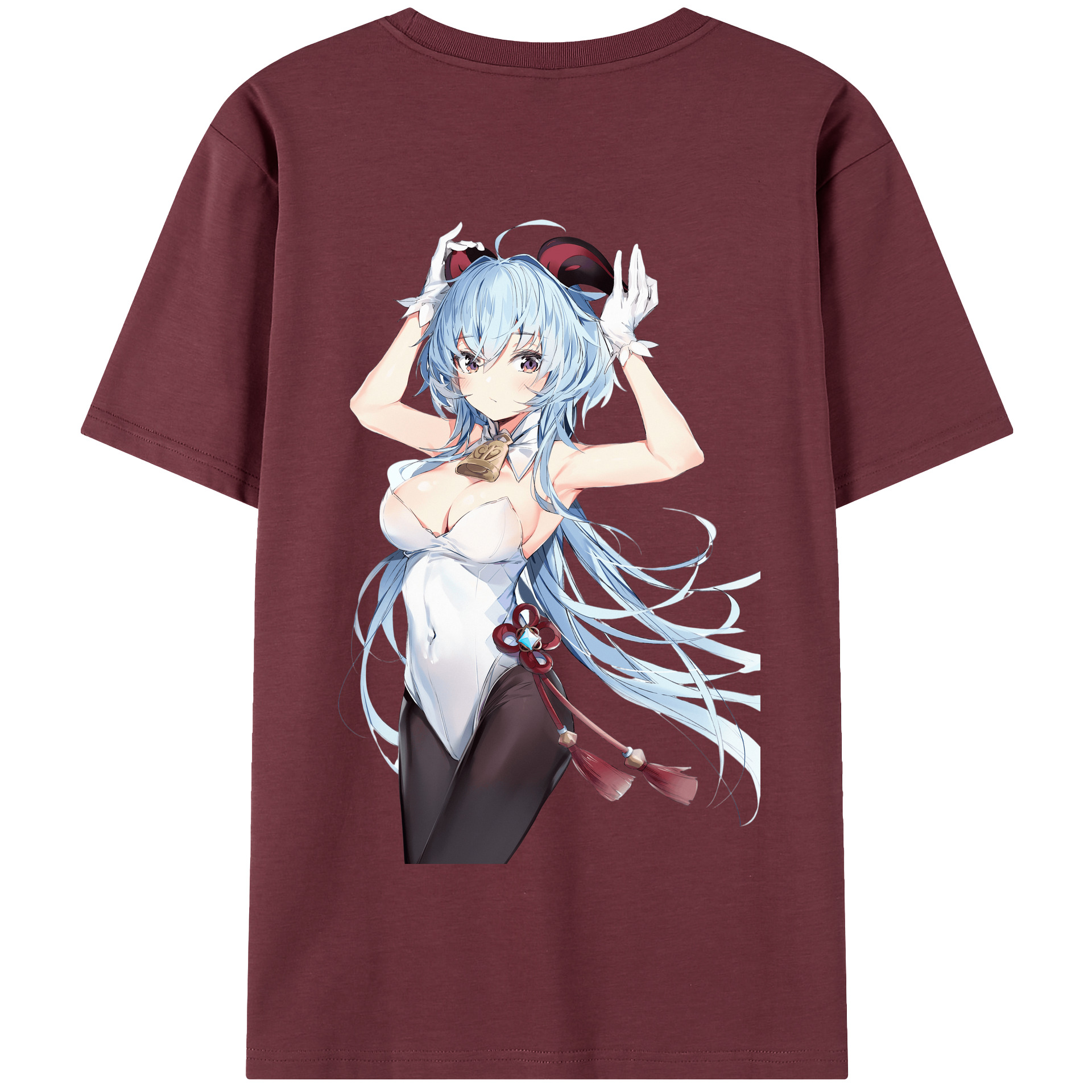 げんし神 甘雨 かんう genshin Ganyu 綿100％半袖Tシャツ（背面プリント）